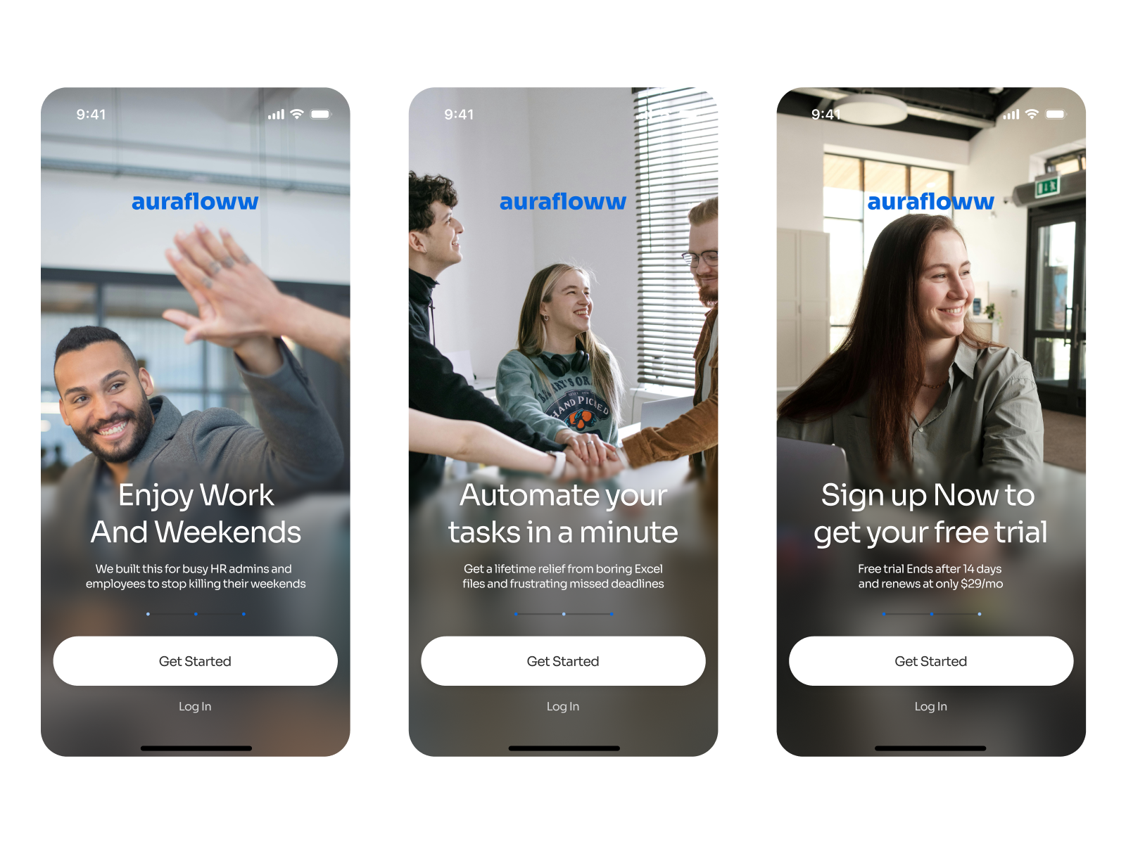 App Intro Screens for B2B, SaaS and Startups app design branding saas ui