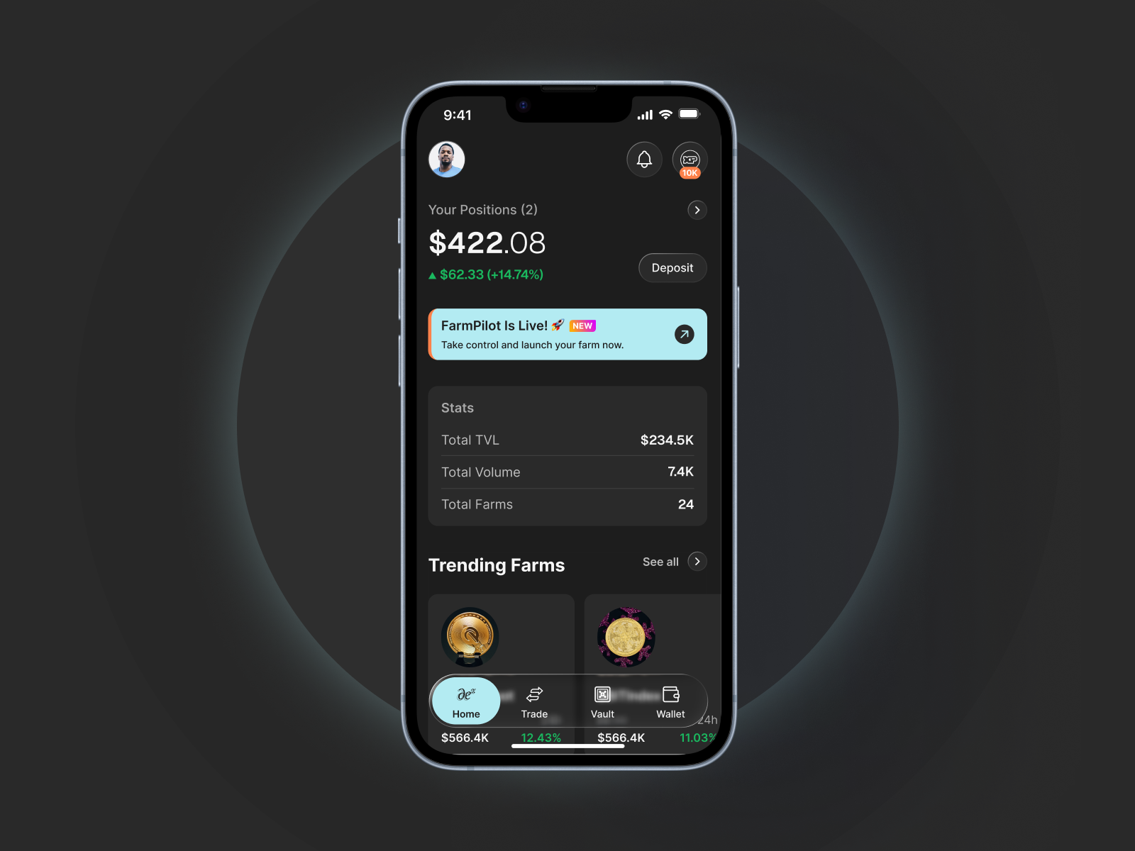 High-Yield DeFi App crypto crypto trading crypto wallet defi defiinvesting finance fintech ui ux web3