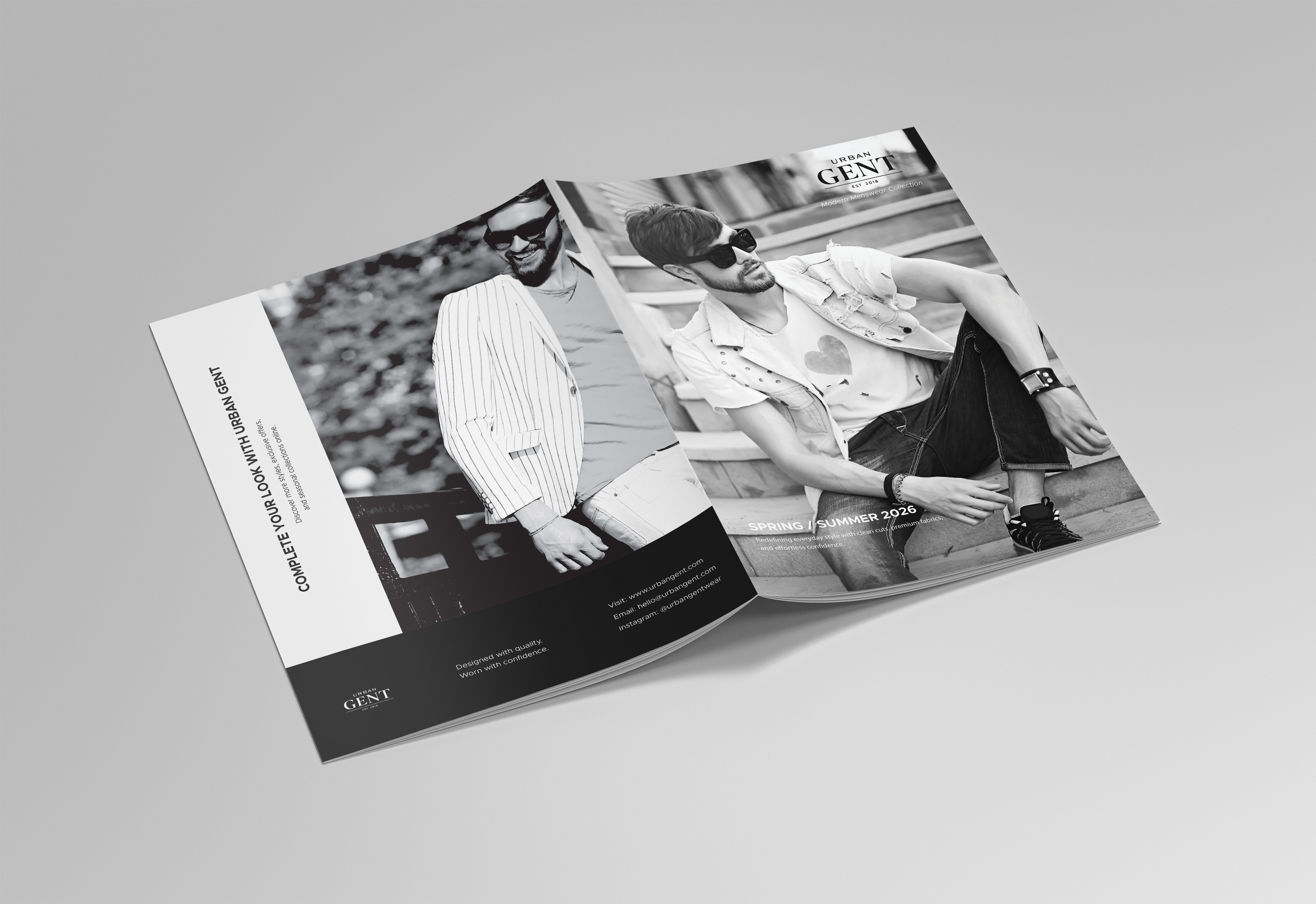 Minimal Fashion Catalogue branding catalogue editorial fashion layout lookbook menswear minimal print typography