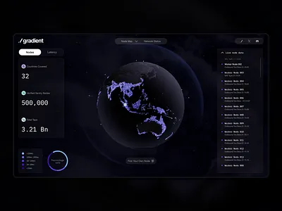 Gradient Network Explorer UI Design dashboard data visualization decentralized minimal network platform design ui web3