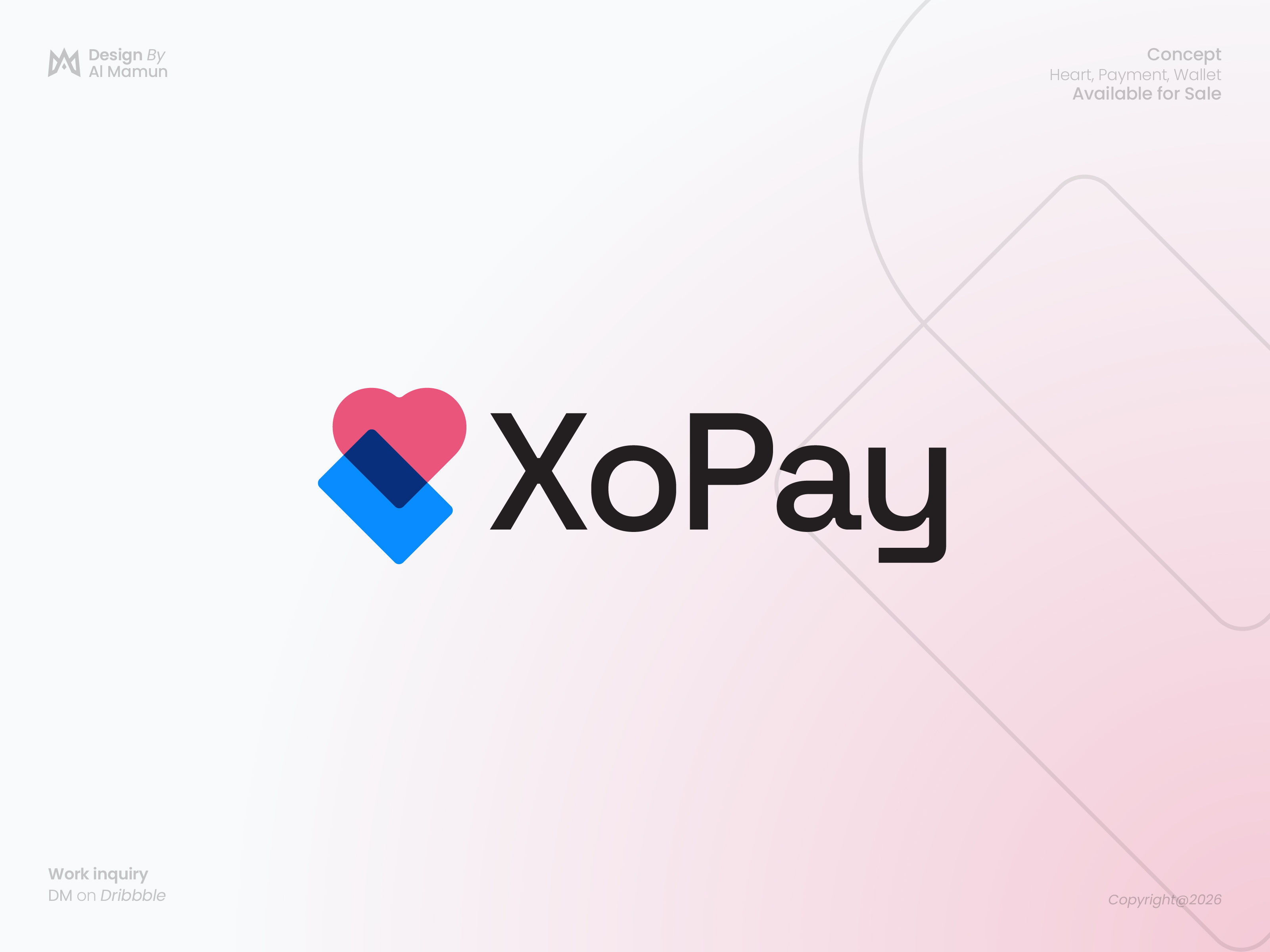 Heart, Payment, Wallet Logo affection branding geometric logo heart logo identity logo logo design logo designer logo icon love minimal modern logo money logo payment logo symbol timeless wallet logo