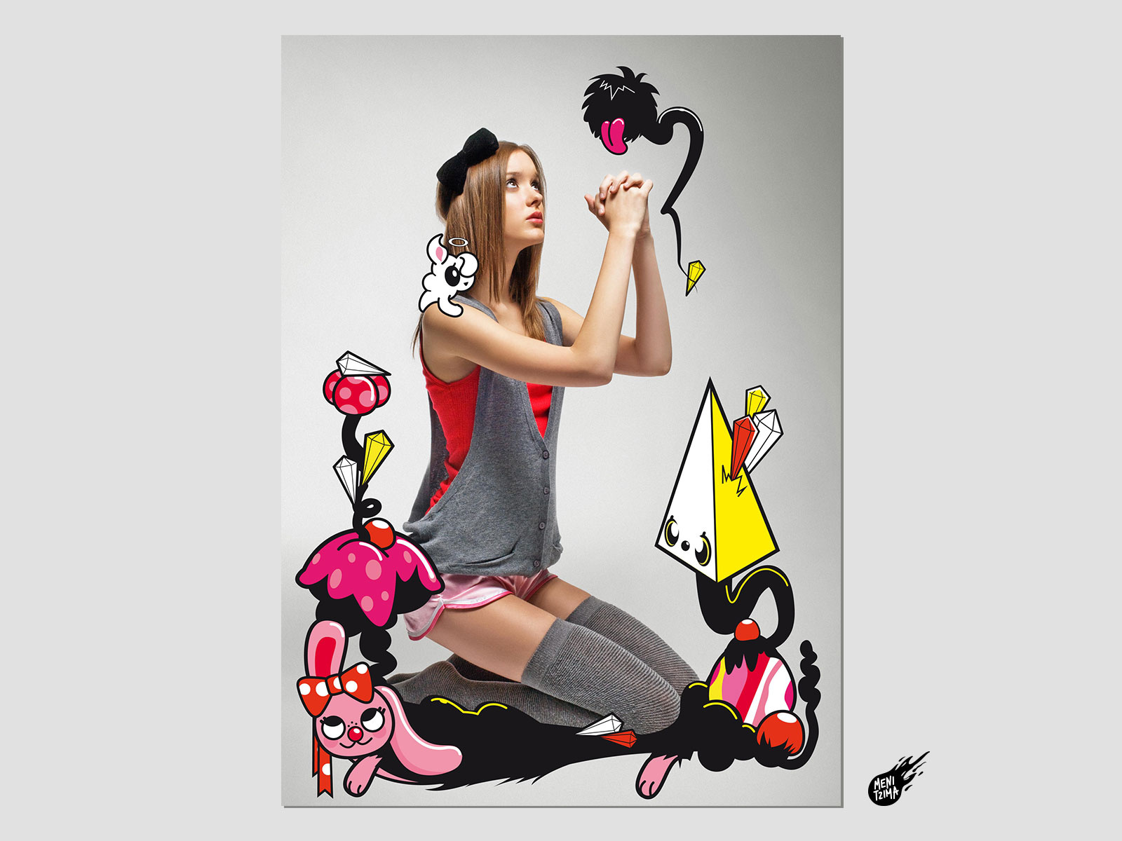 Indulge! Illustration on photo character design cute editorial illustration fashion illustration kawaii vector