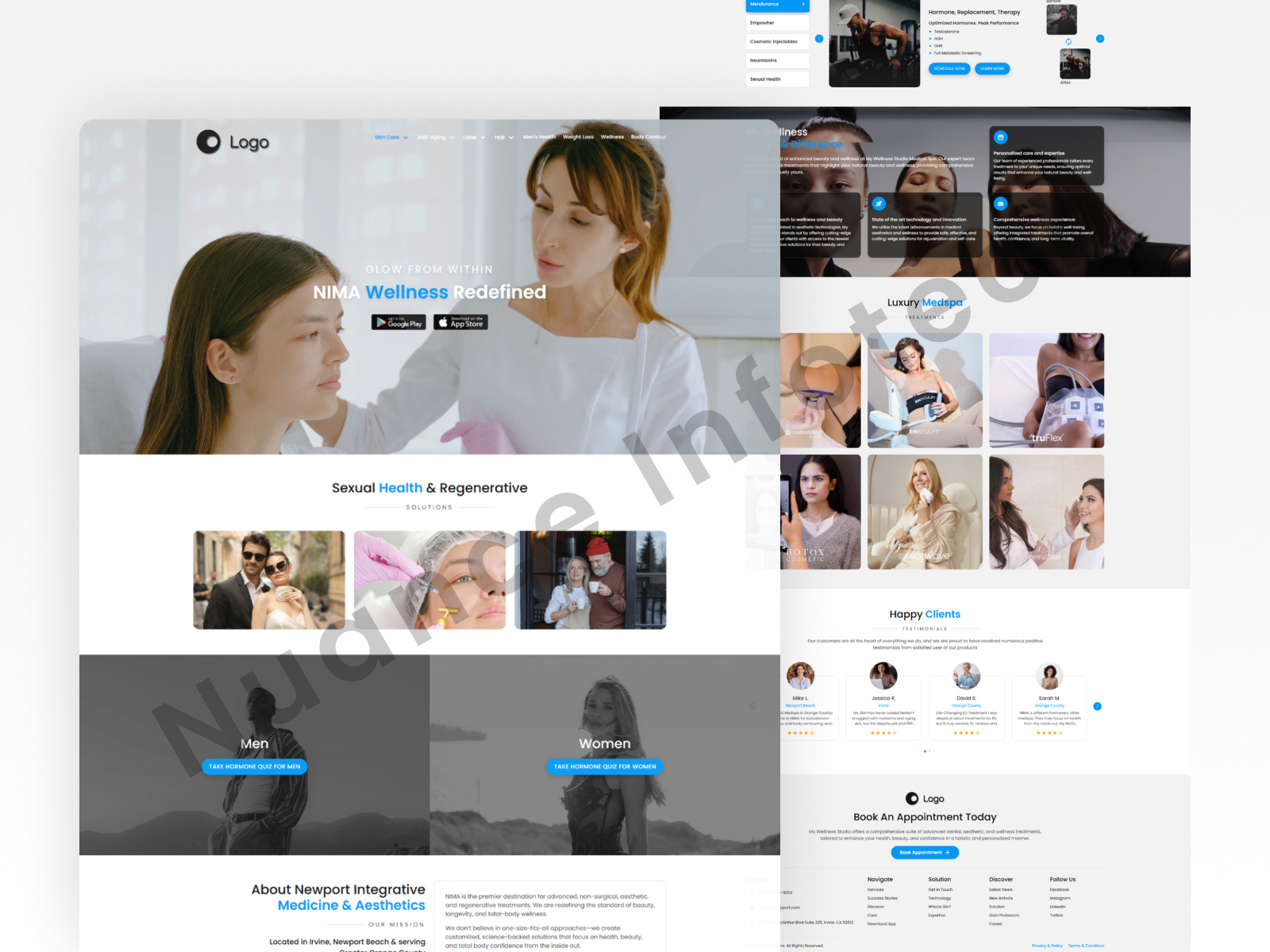 Wellness & Medspa Landing Page UI – Premium Booking Experience booking figma landing page medspa minimal responsive typography ui design ux design web design website design wellness