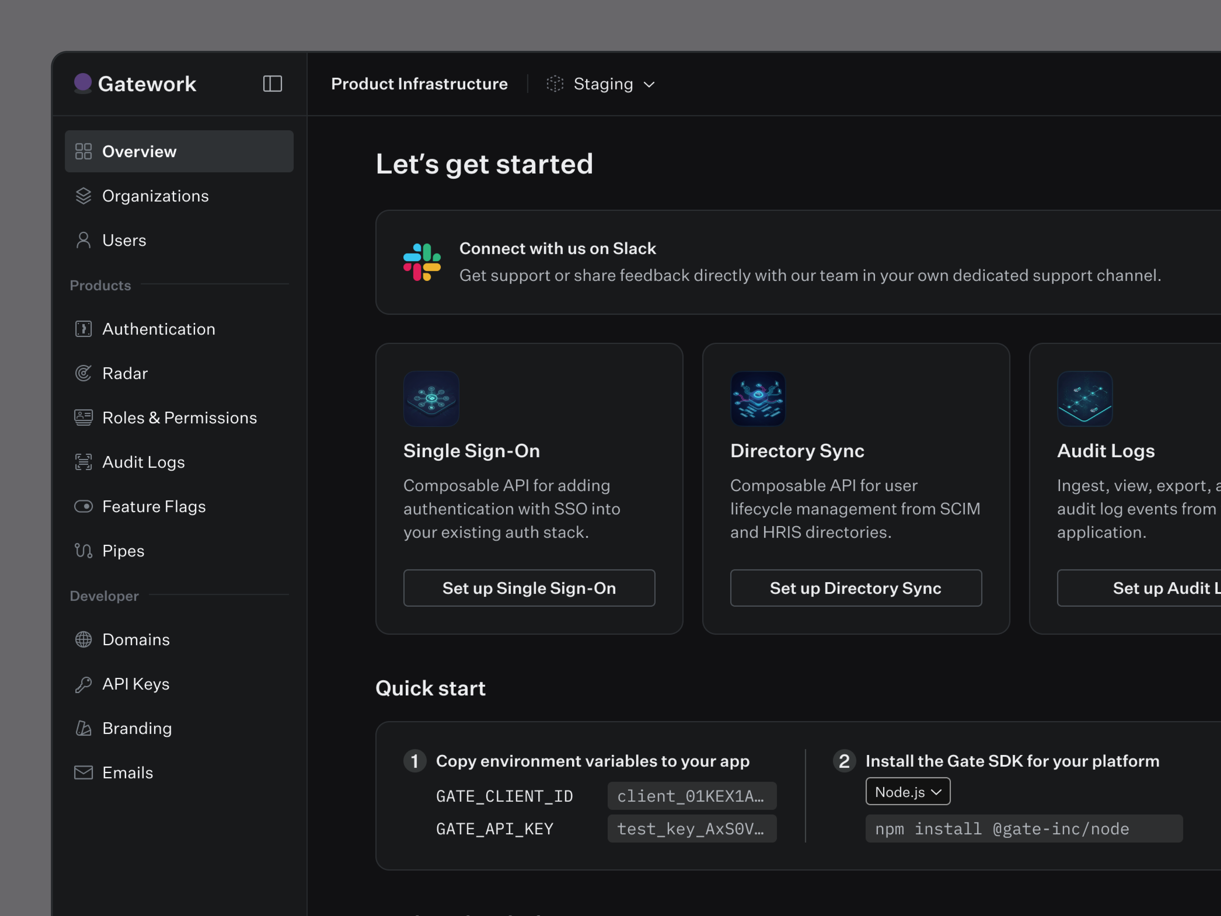 Gatework - SSO Dashboard app dashboard graphic design logo minimalist onboarding sso ui ux website
