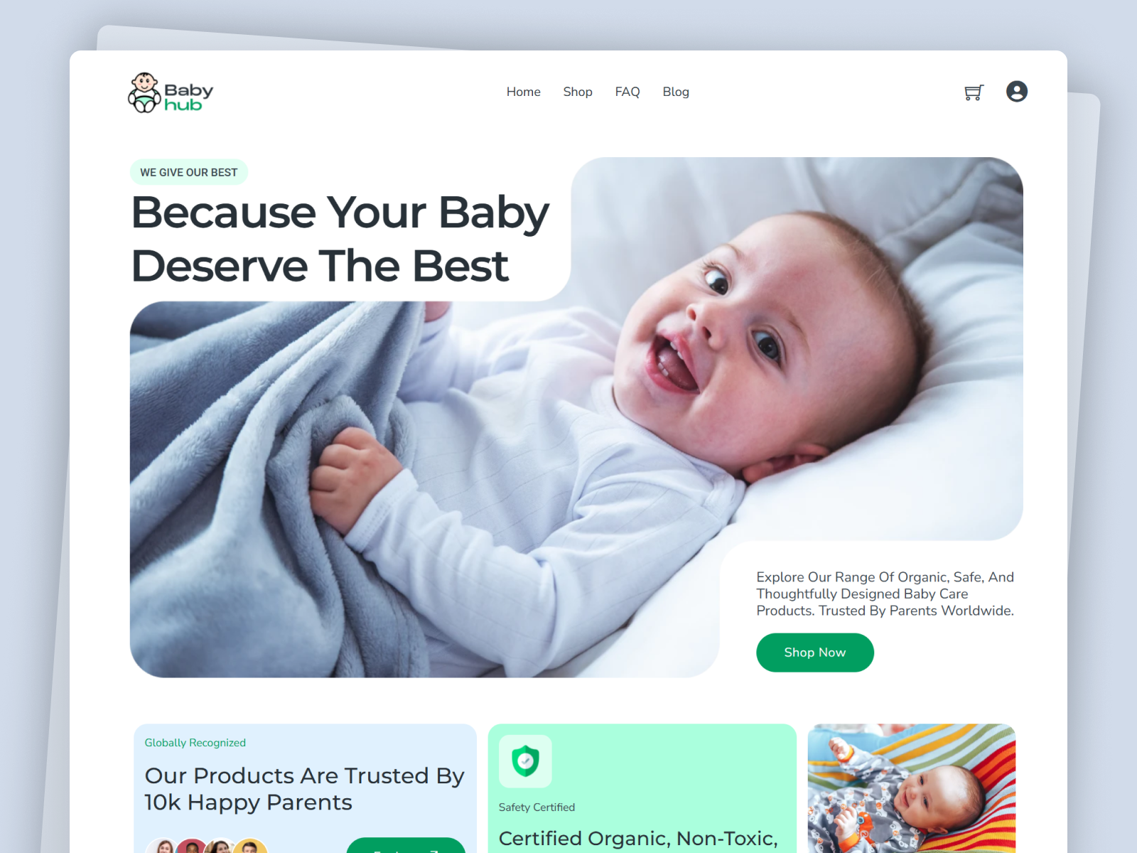 Baby Care Website Hero Concept baby care shop baby products baby shop design design website designer ecommerce landing page landingpage online store products page ui ux web web design webdesign website website design website designer woocommerce