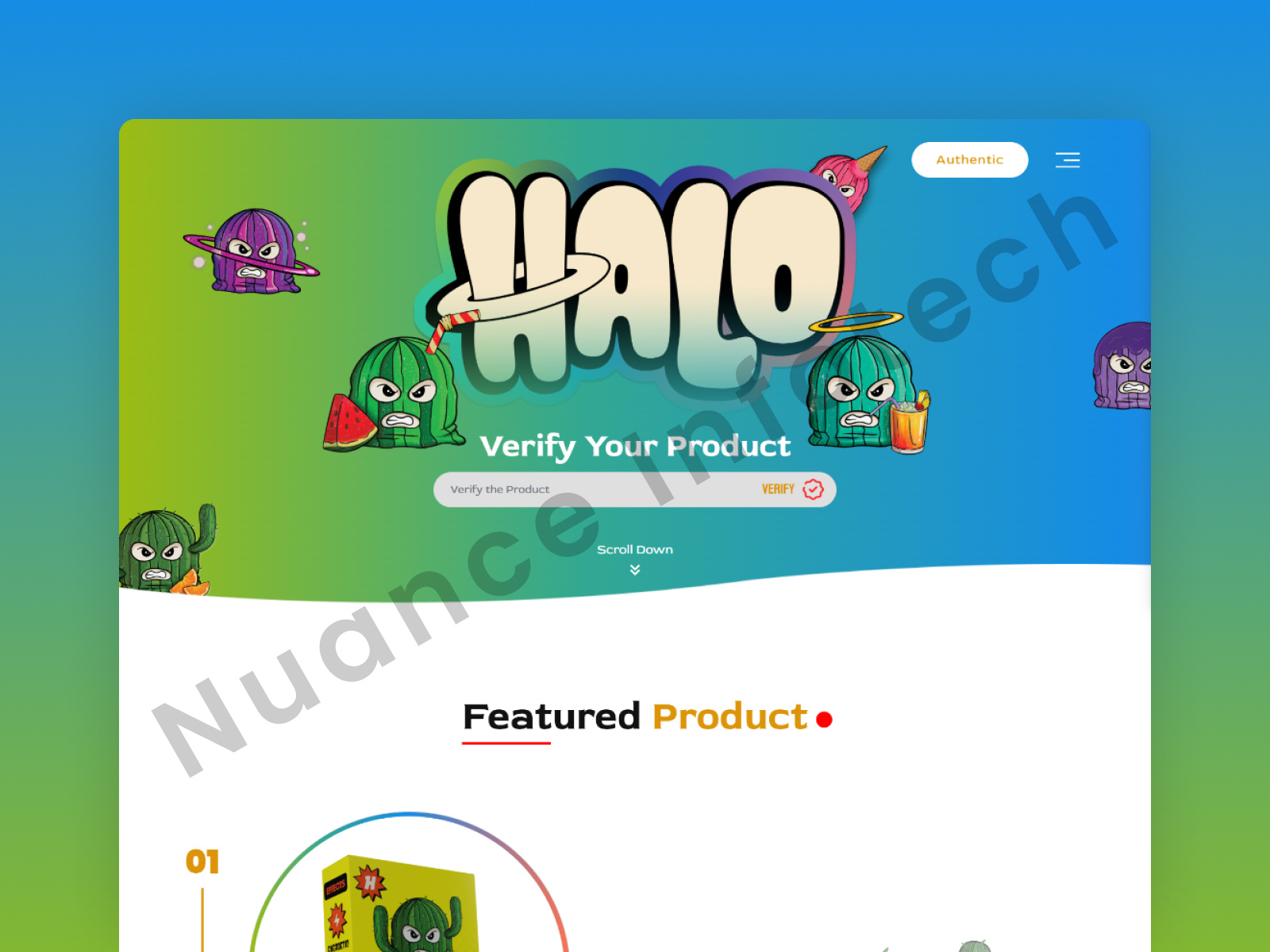 Colorful Product Verification Landing Page UI – Playful Brand by Nuance ...
