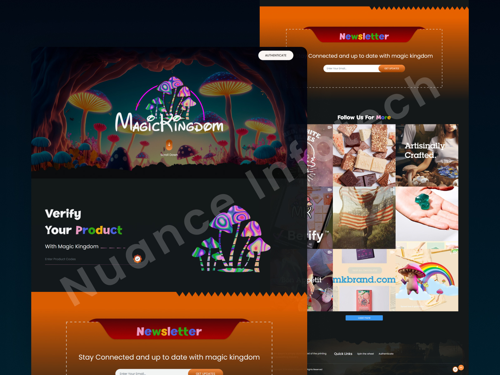 Fantasy Product Verification Landing Page – Dark Theme Concept authentication brand identity dark theme figma illustration landing page product design responsive ui design ux design verification web design