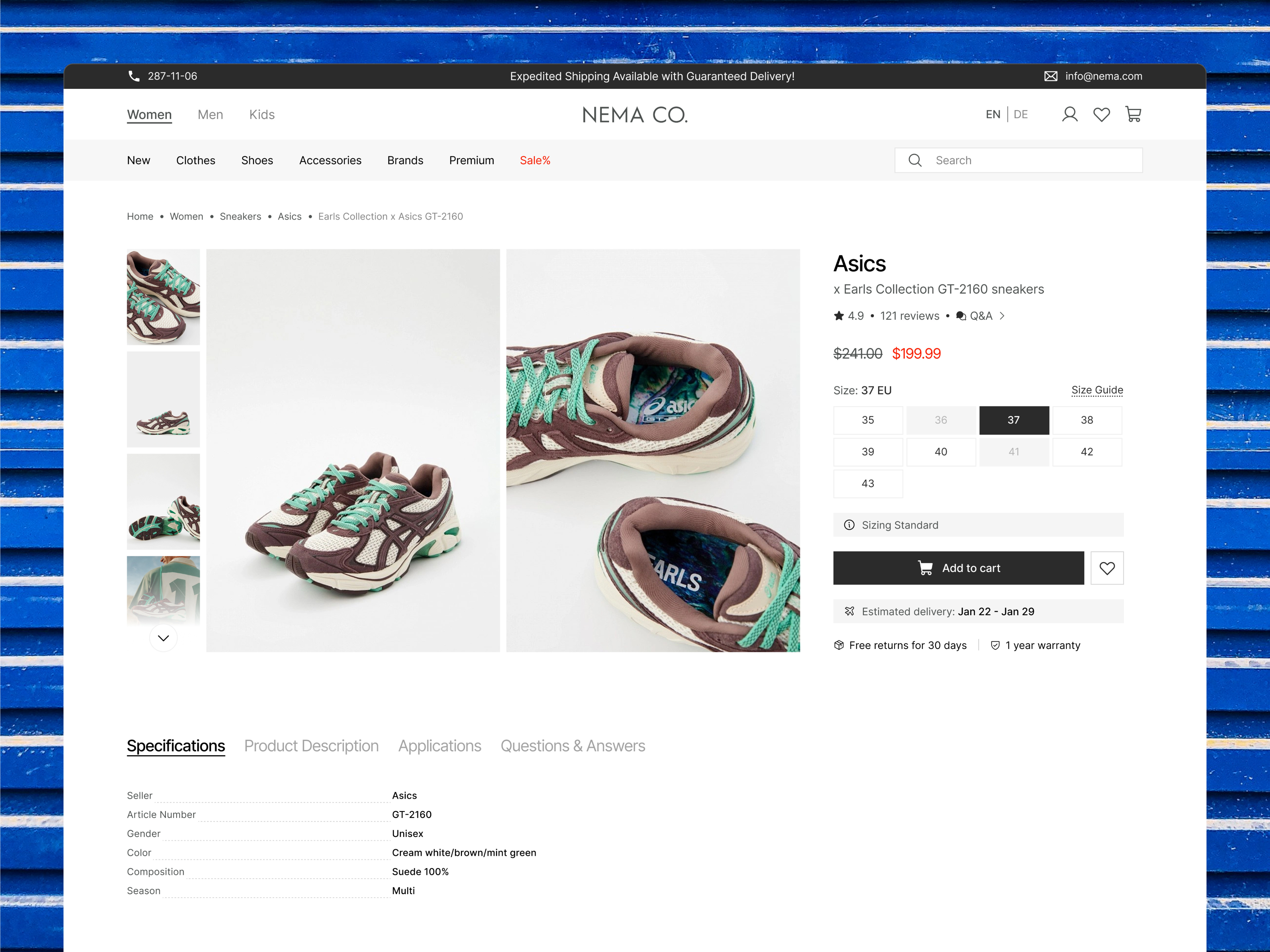 Example of E Commerce Website Design Service