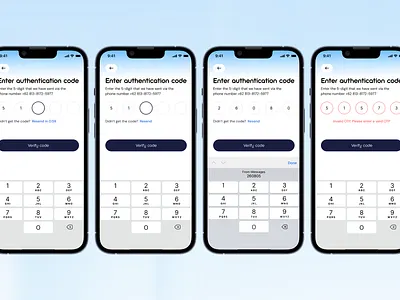Klat32 Onboarding Flow (OTP State) app clean mobile onboarding signup ui ux