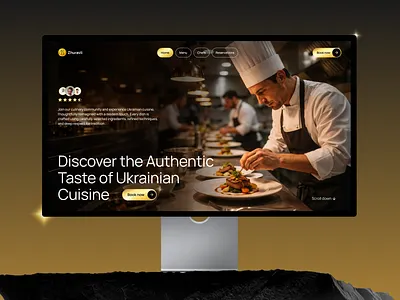 Zhyravli — Refined Ukrainian Cuisine booking branding dark theme design food illustration logo luxury restaurant ui ux web website