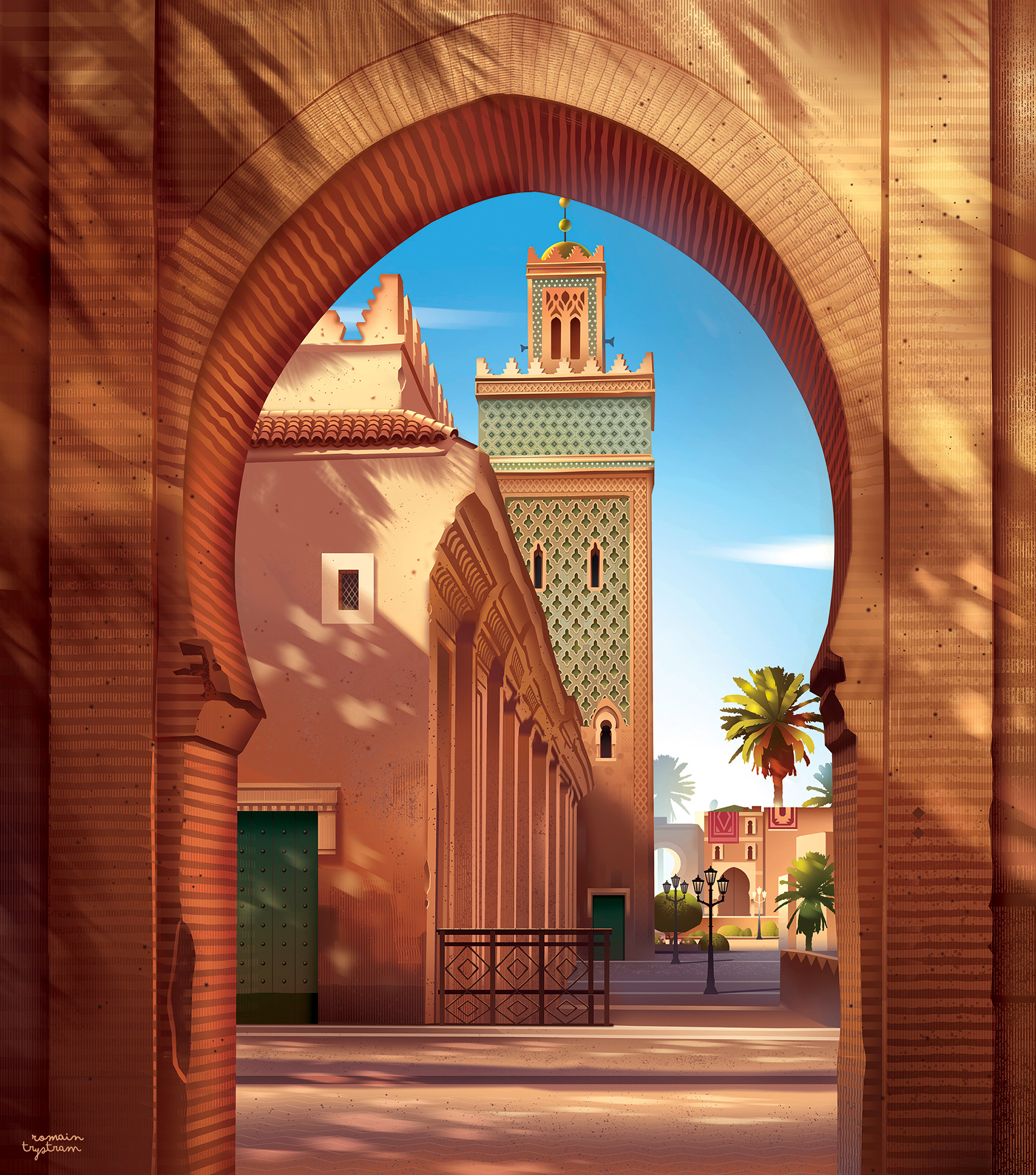 Marrakesh city deco gradientillustration illustration light morocco travelillustration vectorillustration