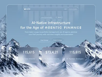 UniFAI — AI-Native Infrastructure for Agentic Finance | Web3 Lan 3d design ai fintech app ai fintech website ai home page ai infrustructure ai landing page ai native web3 infrastructure ai payment website ai powered ai saas ai startup ai web3 ai website design crypto ai defi blockchain futuristic website landing page ui web3 ai agent portal