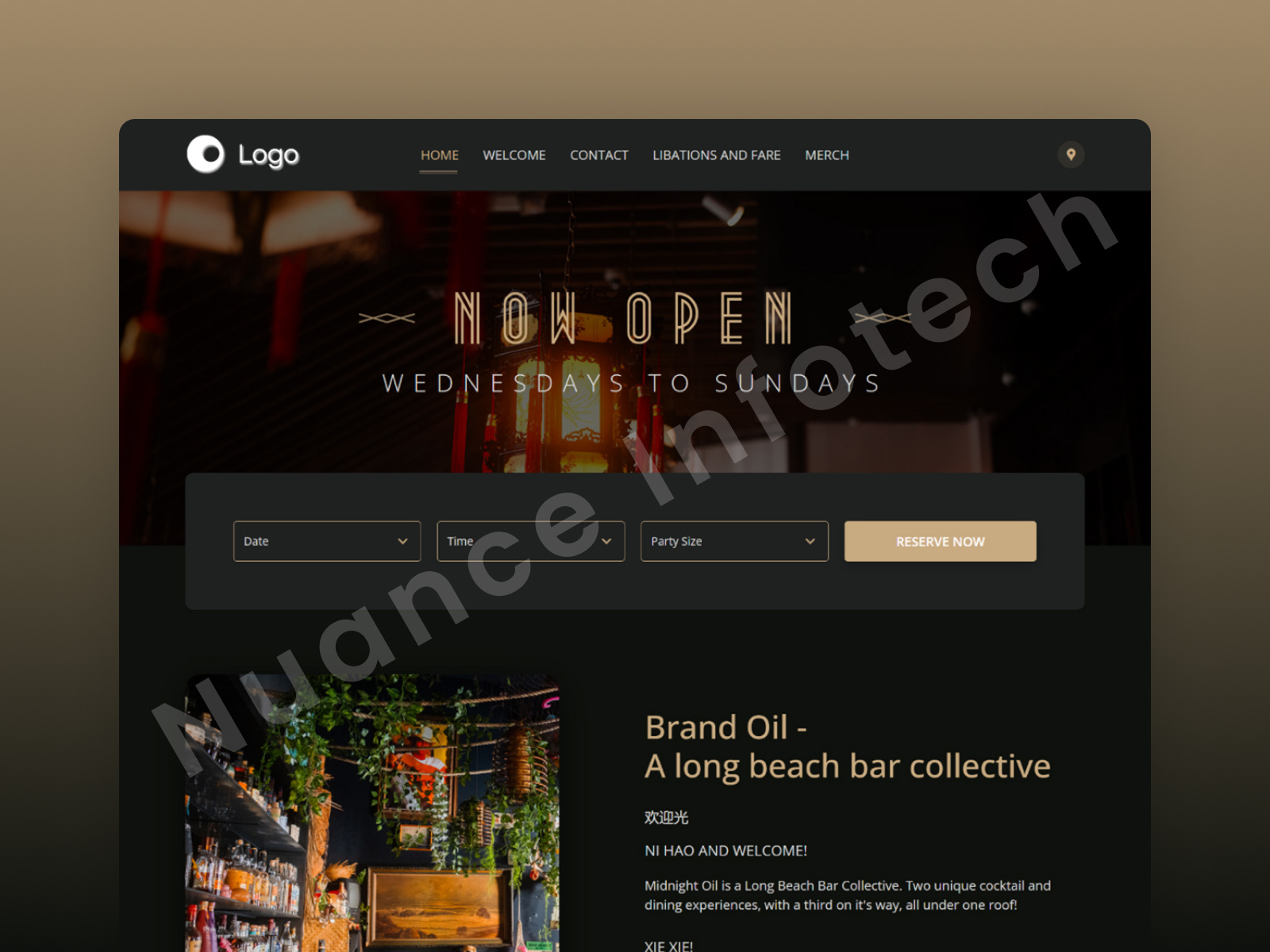 Luxury Bar Website UI – Menu, Gallery & Table Reservation by Nuance ...