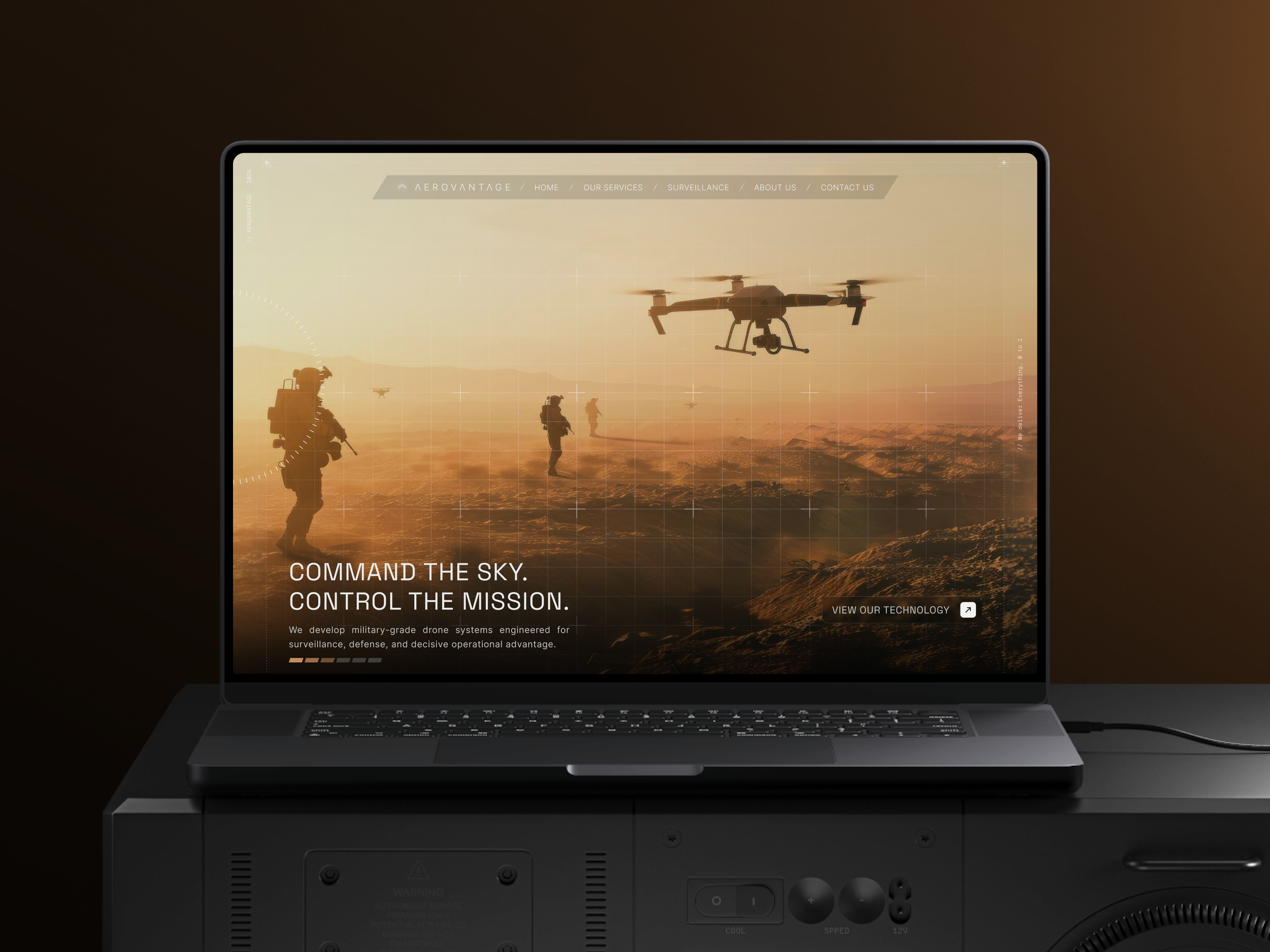 Aerovantage - AI Drone Software Platform ai ai drone aipowered drone software future of defense landing page moderndesign object detection product design product website saas design tech design uxui web design