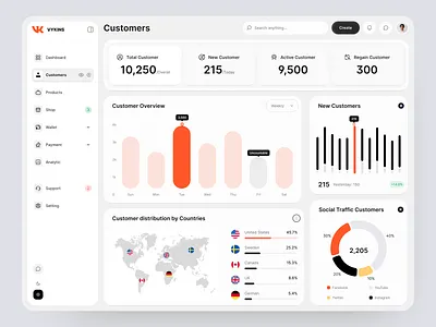 Vykins- Customer Analytics Dashboard dashboard ui ux web website