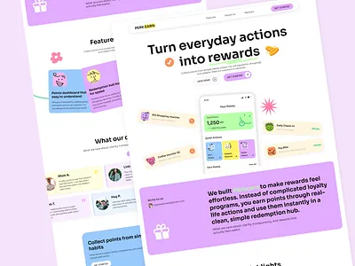 Point collection and redemption hub - Landing Page collection creative graphic design illustration landing page point redemption hub ui uiux web website