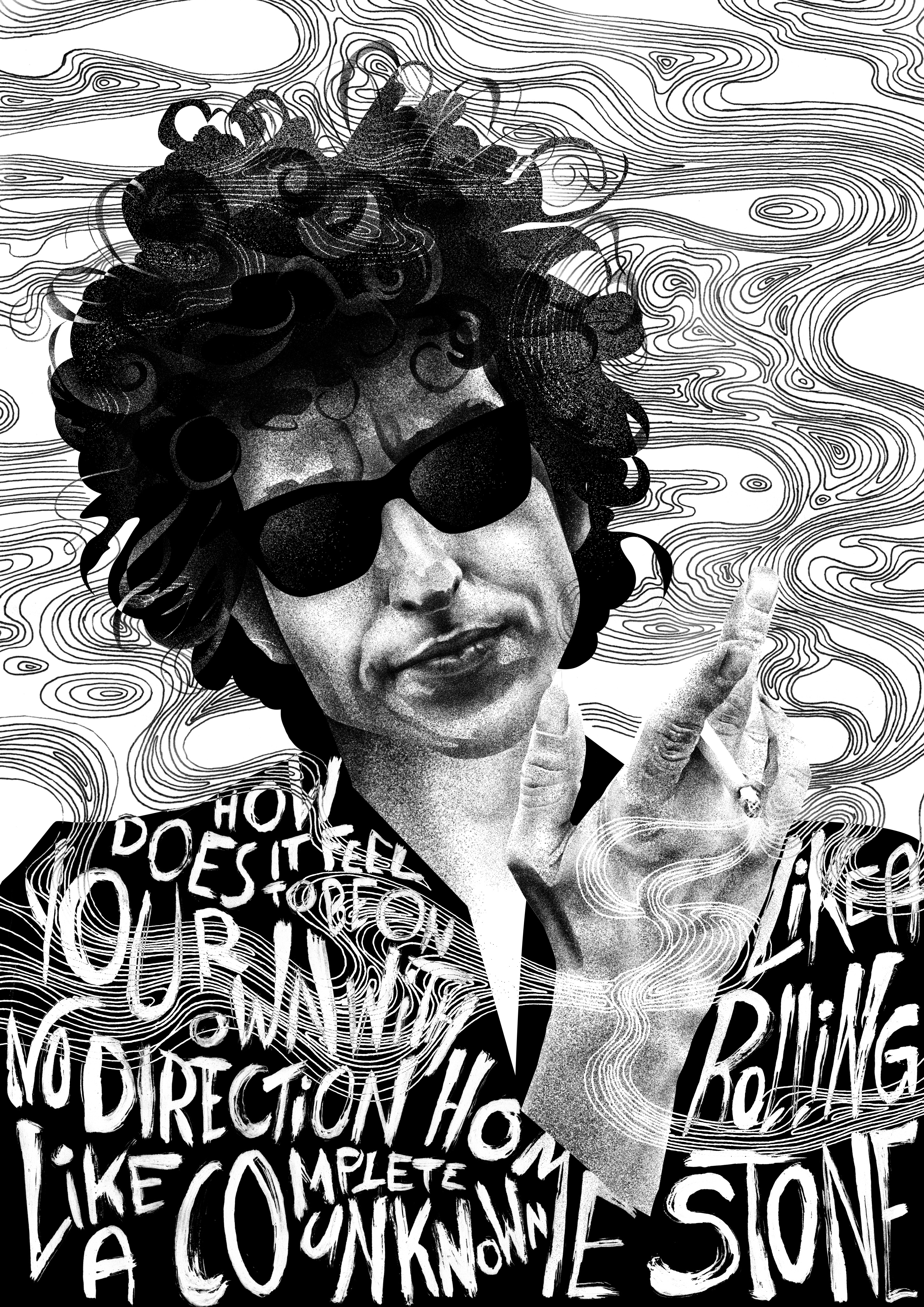 Bob Dylan illustration ilustracja music portrait