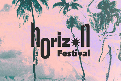 Horizon music festival - One logo version alpes maritimes beach coast dj electronic music event festival french riviera graphic charter graphic design horizon lineup melodic nice open air palm summer techno theatre timetable