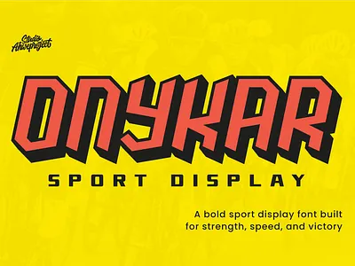 Onykar - Sport Display Font angular font athletic font basketball font bold sport font branding font dynamic font esports font gaming font gym font headline font jersey font logo font modern display font motocross font onykar poster font racing font speed font sport display font team logo font