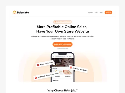 Belanjaku SaaS Lnading oage commerce design ecommerce homepage landingpage marketplace oms pricing saas