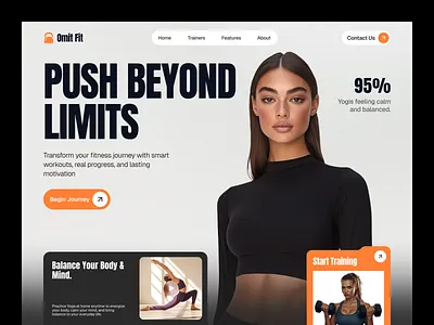 Omit Fit — Fitness & Wellness Website fitness studio fitness uiux design fitness website gym website header health fitness landing page healthcare hero section landing landing page seative sports website design web design website website header wellness website workout website yoga website