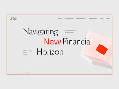 Valuecube 3d animation clean design minimal ui ux web design