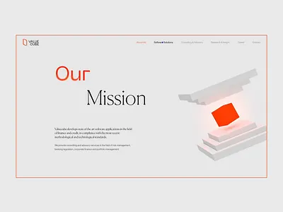 Valuecube 3d animation clean design minimal ui ux web design
