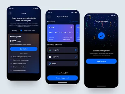 Seamless Pricing & Payment Flow app check out flow darkmode ui design fintech ui mobile app mobile app design payment screen pricing pricing ui productdesign subscrip subscription subscription design ui uiux design user experience ux