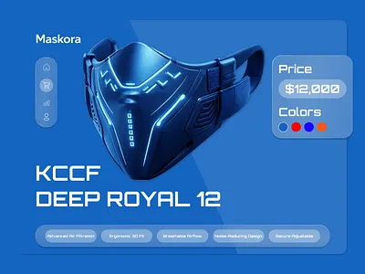 Futuristic Smart Mask Dashboard UI — Product Control Interface 3ddesign dashboard design dribbble ecommerceui figmadesign futuristicui healthtech interface modernui productdashboard saasdashboard techui ui uiconcept uidesign ux webdesign