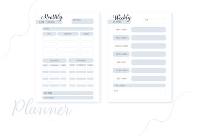 Monthly and weekly budget planner ai budget planner design flat graphic design illustration monthlyplanner planner vector vectordesign vectorillustration weeklyplanner