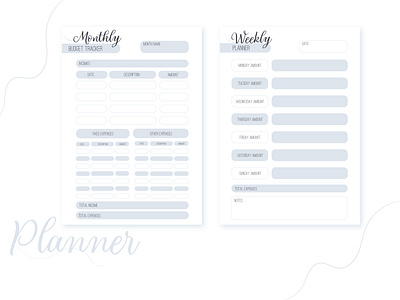 Monthly and weekly budget planner ai budget planner design flat graphic design illustration monthlyplanner planner vector vectordesign vectorillustration weeklyplanner