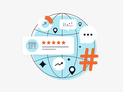 Local Reputation Monitoring Vector Illustration for Landing page branding business design finance flat design google business graphic design illustration landing page local reputation local seo marketing illustration reputation defense reputation monitoring review management template ui ui illustration vector illustration web design