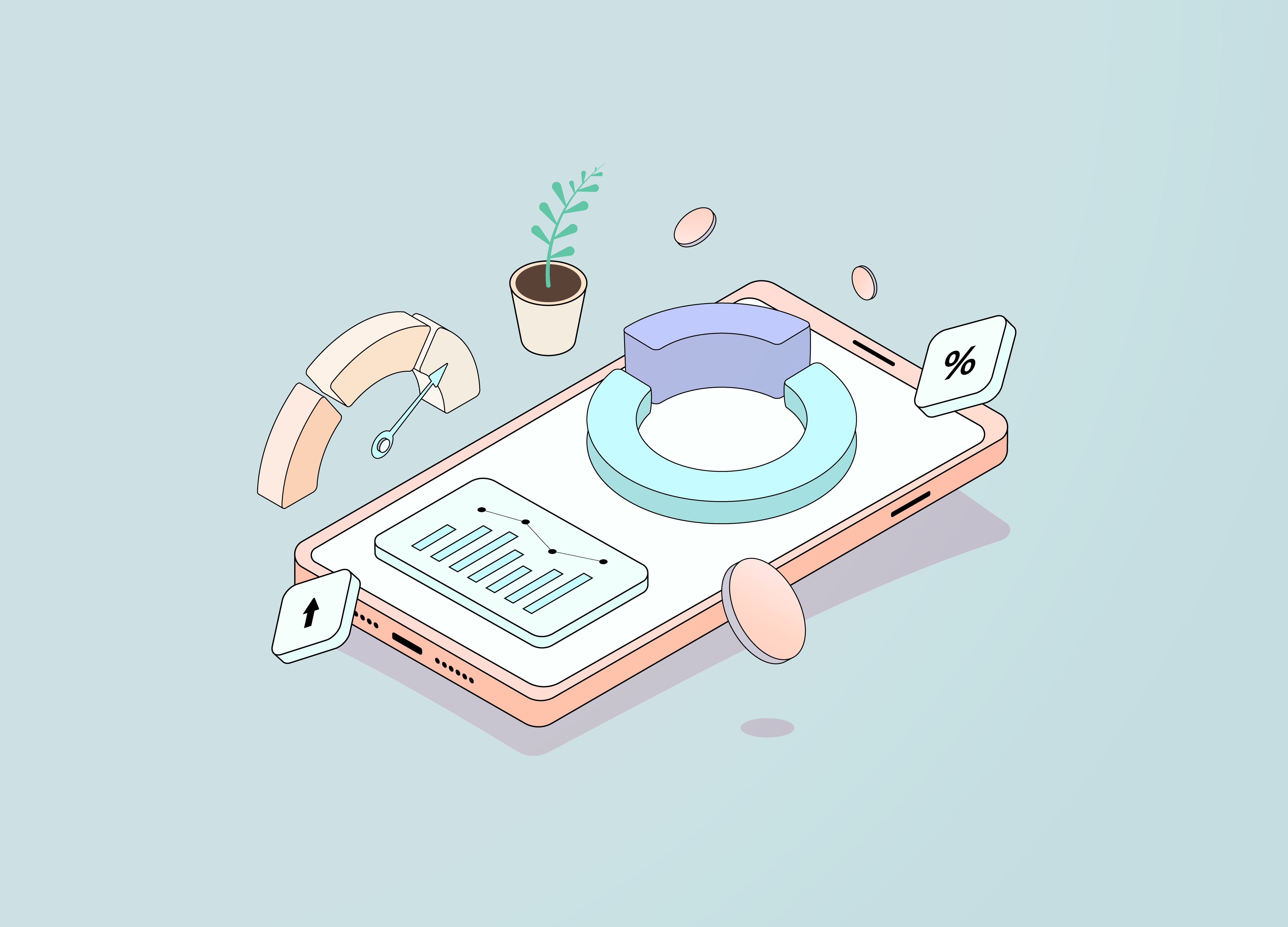 Example of Ai Marketing, Saas Product Illustrations