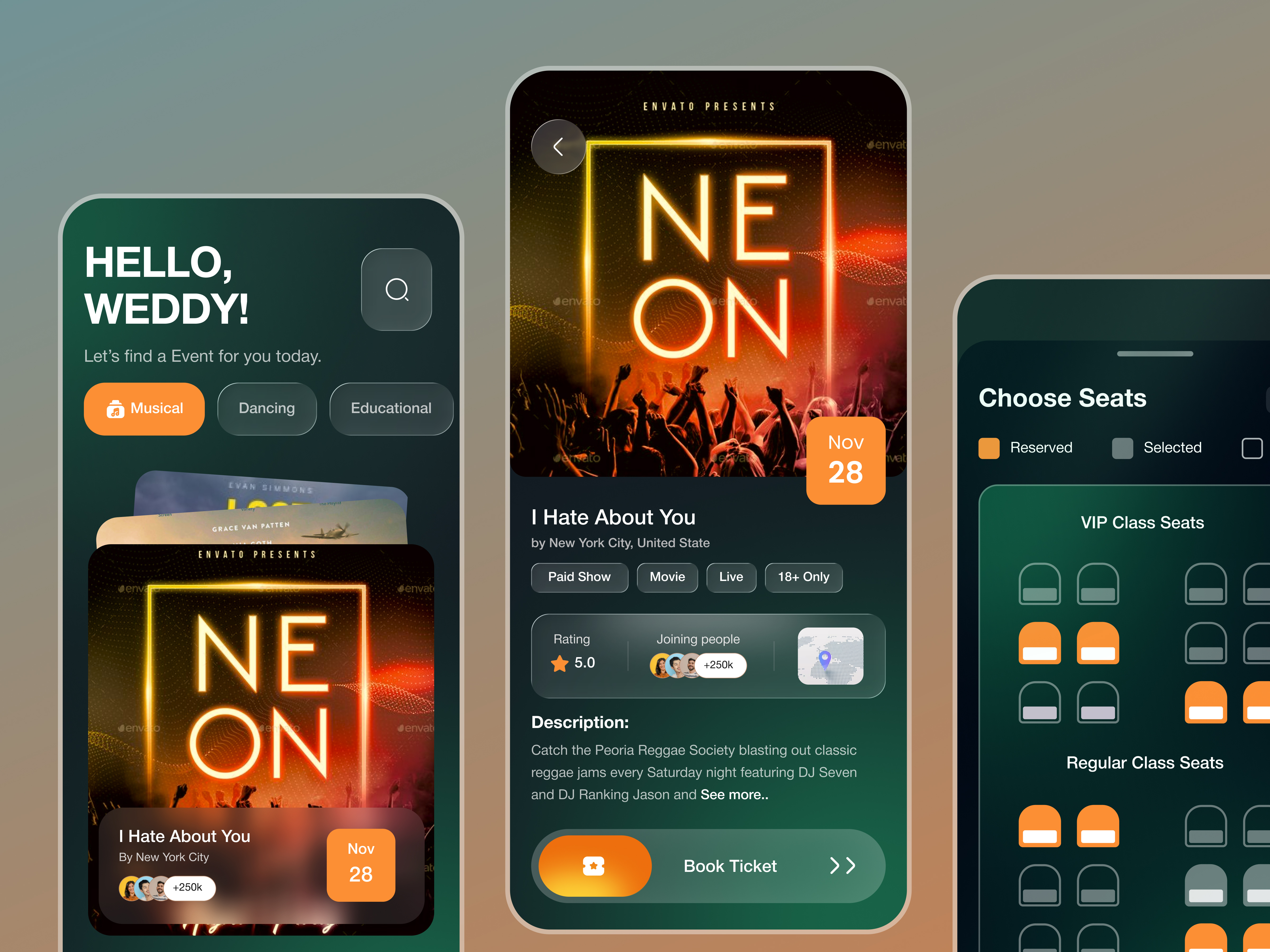 Event App UI Design: iOS/Android booking app concert event event app event app design event management mobile app events local events app mobile app mobile app design movie app music app music festival product design ticket app ticket booking ui ui design ui ux ux