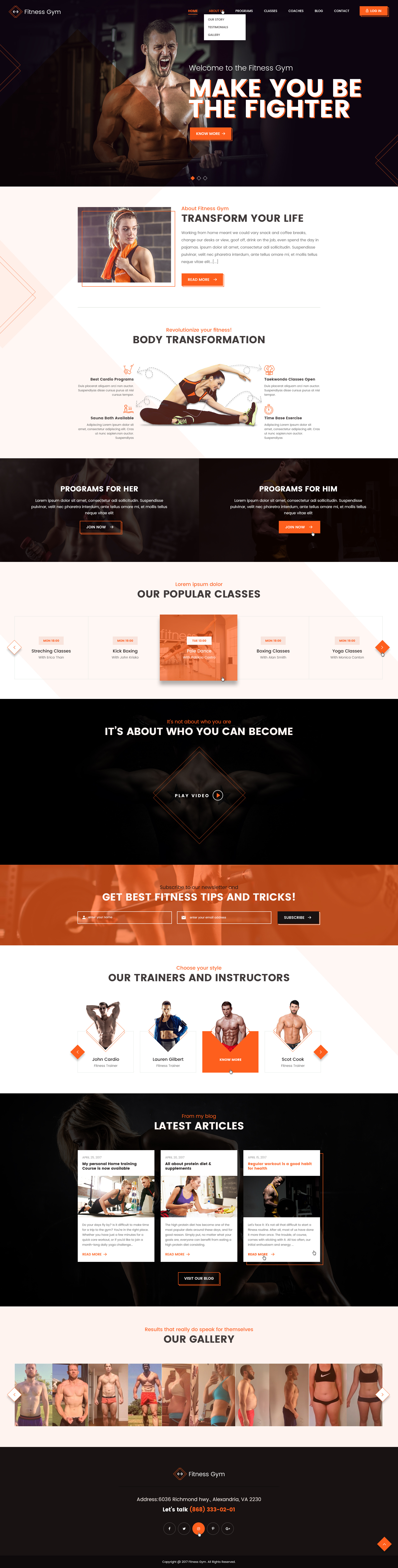 Fitness Gym Landing page 3d animation graphic design logo motion graphics ui ui design website design