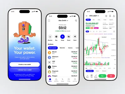 NeuroX - Crypto Mobile App Design bitcoin chart clean crypto cryptocurrency design finance fintech investment ios application markets mobile app modern product design saas token trading uiux wallet web3