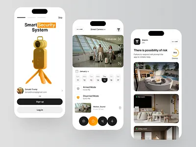Smart Home Security App app camera cctv ios mobile app security app security system smart app smart home smart living tech ui ux