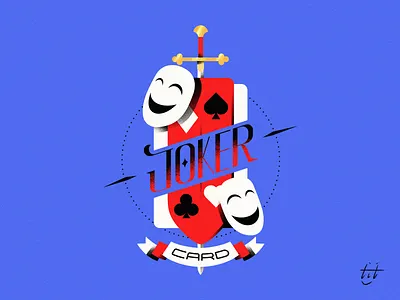 Poker Card - Joker 小丑🤡 card illustration illustrator joker mask photoshop poker pokercard sword