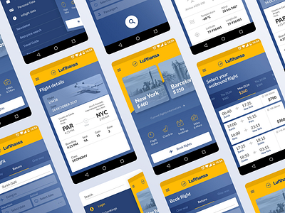 Lufthansa Mobile App UI re-design app blue design flat lufthansa mobile ui ux