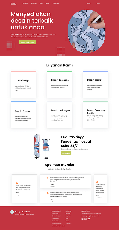 Design Solution Landing Page design ui uiux ux website
