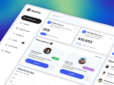MedTik – Healthcare Admin Dashboard UI 2026 admindashboard agencyportfolio clinicmanagement dashboard design doctorapp health healthtech medical medicaldashboard modernui new design popular saas saasui trending ui ux uxuidesign