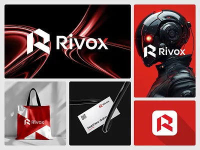 Rivox Logo Design brand guideline brandidentity branding corporate identity geometric logo graphic design illustration logo logo design logotype minimal logo minimalist logo r branding r letter logo r logo r logo mark rivox logo tech logo typography website logo