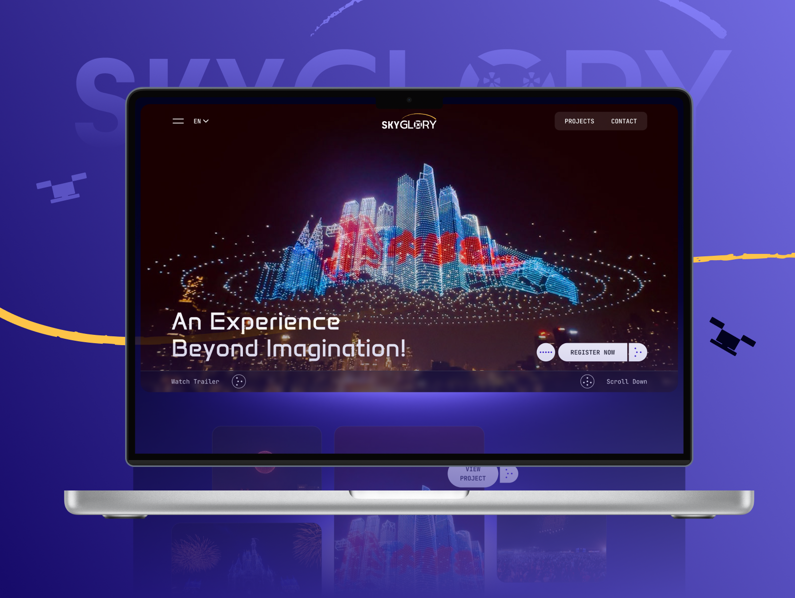 Sky Glory- Drone Show Company | UI/UX Design design drone show landing page modern design uiux uiux design website website ui design