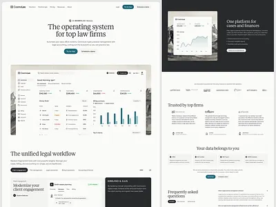 CosmoLex — Legal Practice Management Website Design b2b design clean ui corporate identity dashboard fintech landing page law firm legal tech minimalist product design saas website software design startup typography ui design user interface ux design web design web development website redesign