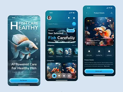 Aquarium Fish Store Mobile App UI Design animation app app design aquarium app aquarium shopping app aquatic pet shop ecommerce ecommerce app fish aquarium fish shop e commerce app fish store app ui fish store mobile app live fish marketplace mobile mobile app design pet store mobile app store app