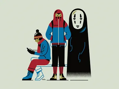Bus stop (PSE '25) character design editorial grain graphic design illustration