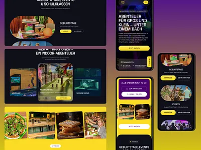 Leisure, Indoor Adventure Park and Events: Web Design adventurepark birthdays branding design entertainment events family figma golf leisure ui ux web webdesign website