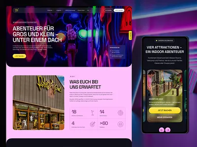 Leisure, Indoor Adventure Park and Events: Web Design adventure adventurepark birthdays branding design events family figma gold leisure ui ux web webdesign website