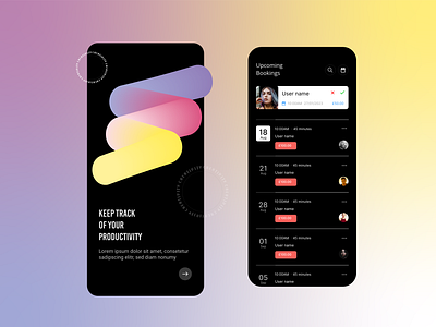 Salon app ui animation banking app calm app design illustration meditation app salon app ui uiux