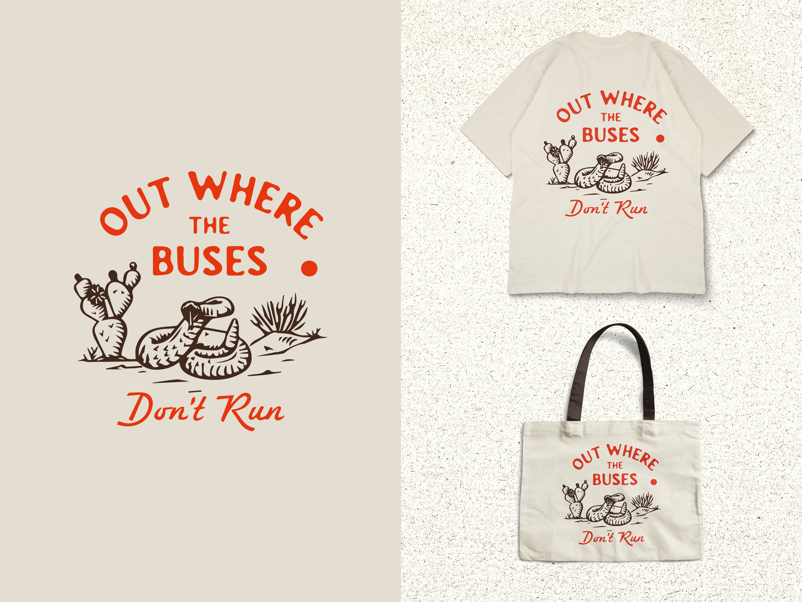 Out Where : Vintage Merch Illustration apparel artwork branding cactusart desertillustration desertvibes design illustration logo merchandise outdoors brand rattlesnake reptileart retrodesign snake t shirt ui vintage vintage illustration western